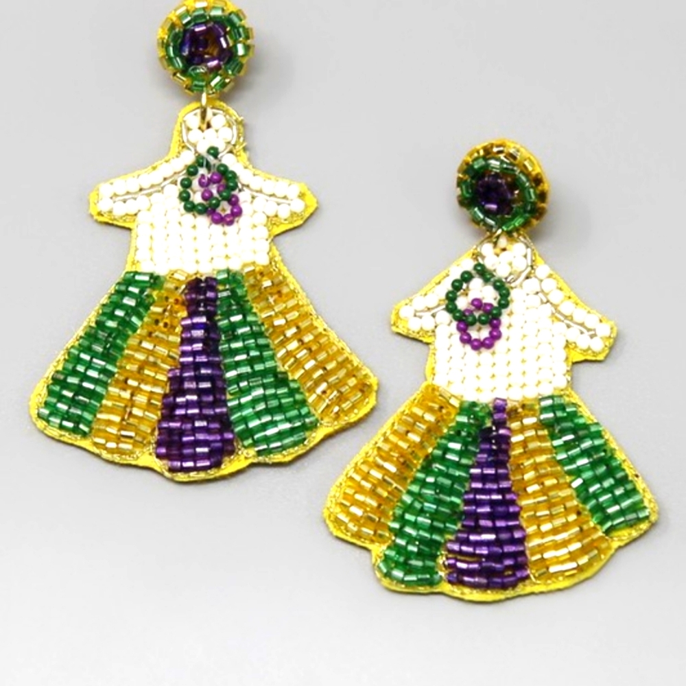 Mardi Gras earrings